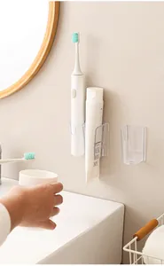 Porta spazzolino elettrico e dentifricio trasparente da parete per il bagno moderno