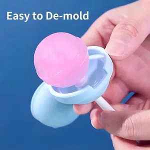 Silicone lollipop ice cream mold for homemade round popsicles with easy release