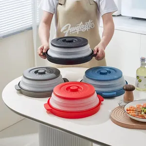 Couvercle de Micro-ondes Pliable Anti-éclaboussures Résistant à la Chaleur Cloche Alimentaire pour Assiettes et Bols Cuisine