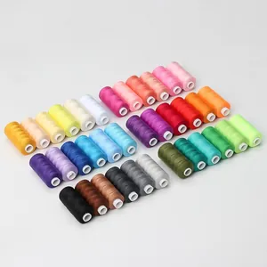 Comprehensive 36-color polyester sewing thread set for household hand and machine sewing