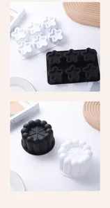 Star and ribbed silicone mousse molds for DIY cake baking and candle making