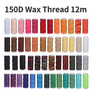 150D flat waxed thread in multiple colors for leather DIY hand sewing and repair