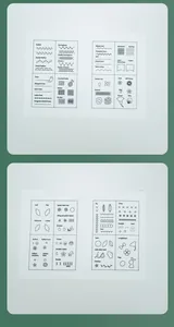 Detailed overview of various embroidery stitch patterns printed on white linen fabric pages