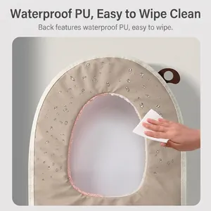 Universal waterproof PU toilet seat cover with easy-to-clean surface for winter