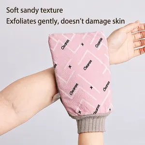 Gant de bain exfoliant rose double face épaissi pour un nettoyage efficace de la peau