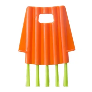 Multi-functional cleaning brush for cup lids and crevices in orange and green