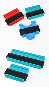 Detailed view of red and blue contour gauge duplicators in various sizes and shapes