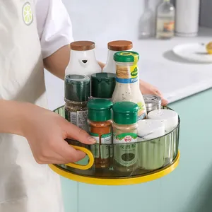 Large multifunctional rotating storage tray for kitchen spices and cosmetics organization