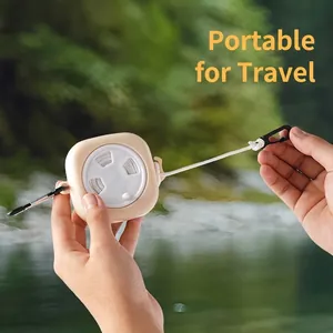 Portable Retractable Clothesline For Outdoor Travel Indoor No Punching Nylon Rope With Anti-slip Clips Windproof Drying Line For Laundry Camping Home
