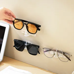Wall-mounted transparent acrylic glasses holder for sunglasses and optical frames