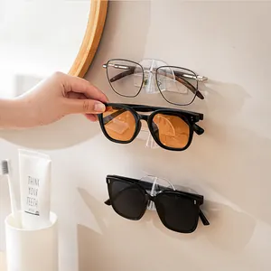 Wall-mounted clear acrylic glasses storage rack for sunglasses and optical frames