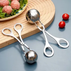 Professional stainless steel meatball maker scoop with scissors handle for kitchen use