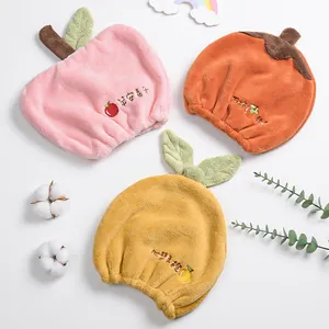 Bonnets de séchage pour enfants en peluche avec motifs de fruits roses et oranges