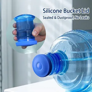 Universal blue silicone water bucket cap with leak-proof and dustproof sealing ring