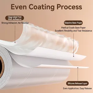 Detailed structural cross-section of 16cm lint roller refill showing multi-layer coating technology