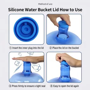 Step-by-step usage guide for universal blue silicone water bucket lid