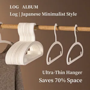 Japanese Style Ultra Thin Non Marking Hangers Plastic Non Slip Space Saving Hangers For Wardrobe Home Organization