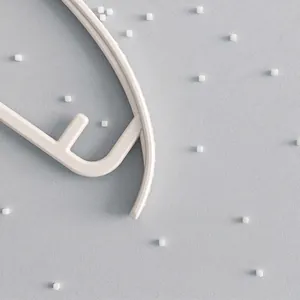 Seamless non-slip baby clothes hanger in white eco-friendly plastic