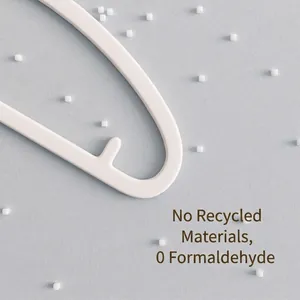 Close-up of a white non-marking hanger showing its smooth texture and safe material