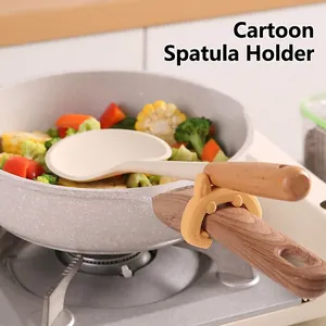 Bunny Silicone Spatula Holder Pot Lid Lifter Anti-Overflow Spoon Rest Heat Resistant Kitchen Tool Organizer For Home Accessories