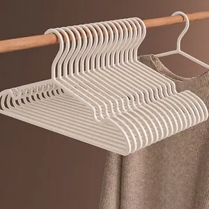 Minimalist Non-Slip Plastic Hangers Seamless Clothing Organizer Hangers with Shoulder Grooves for Adult Dormitory Home Drying Rack