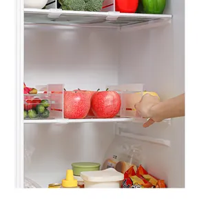 Tablero divisor ajustable de plástico transparente para organizar manzanas en la nevera