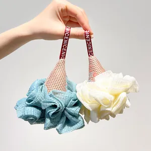 Creative ice cream shaped bath sponge loofah set in soft blue and cream white colors