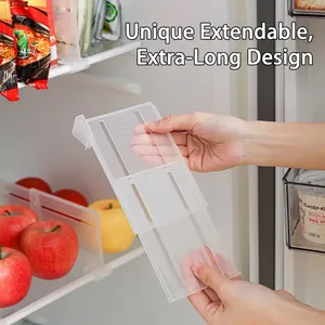 Divisor de Refrigerador Extensible Organizador de Estantes de Refrigerador Partición de Almacenamiento Ajustable Organización de Cajones de Refrigerador Accesorio de Cocina