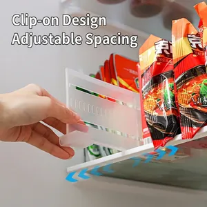 Divisor de estante de refrigerador transparente ajustable para almacenamiento