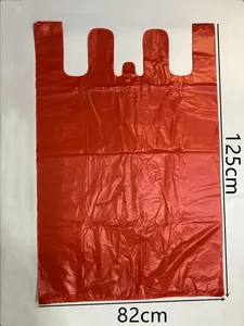 Large 125x82cm red disposable plastic storage bag for moving and organizing heavy quilts