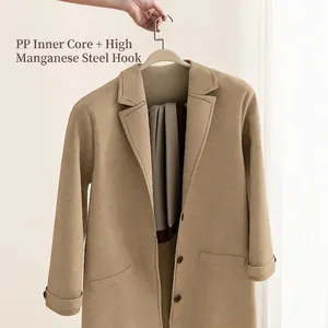 Premium wide-shoulder non-marking clothes hanger for heavy coats with non-slip design