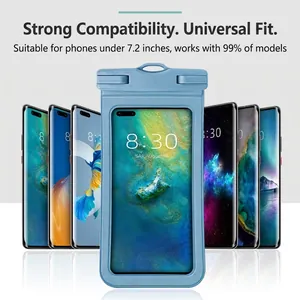 Custodia Impermeabile Galleggiante per Cellulare con Airbag Touch Screen Custodia in Pvc Universale Borsa Asciutta Sott'acqua per Nuoto Subacqueo