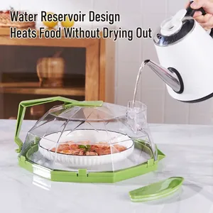 Microwave Splatter Cover Heat Resistant Food Heating Lid Splash Guard Transparent PC Geometric Cover For Home Kitchen
