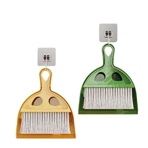 Mini bezem en blik set voor bureau schoonmaak, draagbare reinigingshulpmiddelen set