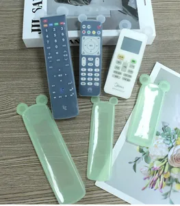 Soft green translucent silicone remote control protective covers with cute ear design.