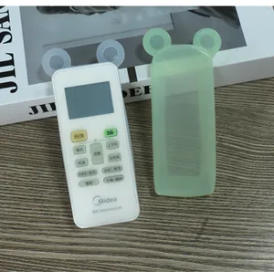 Detail view of silicone remote control protective covers with cute bear ears design.