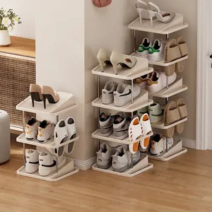 Multi-layer Foldable Shoe Rack Installation-Free Integrated Shoe Storage Shelf Space Saving Entryway Shoe Organizer Rack Home Furniture