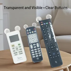 Cute Bear Ear Silicone Remote Control Cover Waterproof Dustproof Stretchable Protective Case For TV Air Conditioner Holder