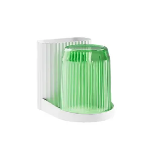 Portaspazzolino da parete minimalista con un bicchiere per risciacquo verde opaco