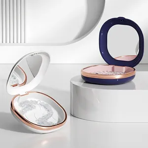 Custodia Portatile Per Protesi Dentarie Con Specchio Bordo Oro Rosa Contenitore Impermeabile Per Apparecchi Per Viaggi Casa