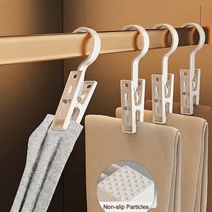 Clips de Plástico Multifuncionales para Lavandería Con Ganchos Perchas Portátiles Antideslizantes para Calcetines Sombreros Ropa