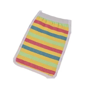 Colorful striped Korean exfoliating bath mitt for deep skin cleansing and scrubbing