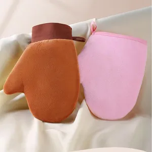 Professional soft velvet tanning applicator mitts for body lotion and tanning oils