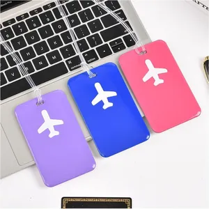 Creative Square PVC Soft Glue Airplane Luggage Tag Travel Suitcase Identification Name Label Bag Identification Accessories