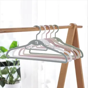 Multi-color non-slip plastic clothing hangers with connectable hooks for home storage