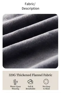 Macrodetail van 320g dikke grijze flanellen stof met zachte textuur en pictogrammen