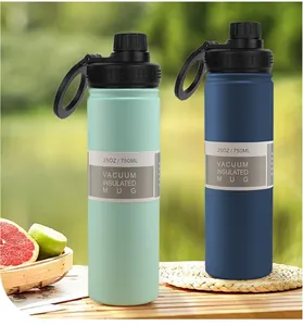 Hochwertige 750ml vakuumisolierte Edelstahl-Wasserflasche für Outdoor-Sportarten