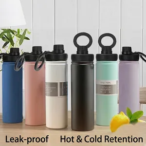 Edelstahl Vakuum Isolierte Wasserflasche Mit Magnetischem Telefonhalter Deckel Tragbare Sport Weltraumflasche