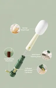 Detailed view of the 3-in-1 cup cleaning brush with sponge and gap brush heads