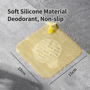 Vierkante walvis siliconen vloerafvoer deksel voor badkamer geurvrij, 15x15cm maat